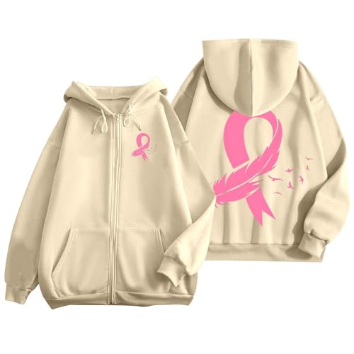Tee-shirt rose femme et sweat à capuche zippé avec poche cordon