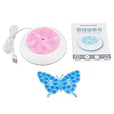 Mini Machine à Laver à Ultrasons de Voyage Lave Linge Portable à Turbine Multifonctionnelle Laveuse Nettoyeur Portable Outil de lavage Vêtements Nettoyage de buanderie portative USB Voyage (rose)