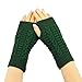 Beautyvan, Knitted Arm Fashion Fingerless Winter Gloves Unisex Soft Warm Mitten (Green)