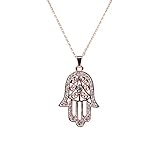 Sincerely For You – Colgante de mano de Hamsa de oro rosa con colgante de mano de...