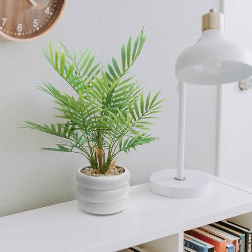 WillingYou フェイクグリーン 卓上 人工観葉植物 熱帯ヤシ 40cm 鉢付き おしゃれ インテリア 水やり不要 お手入れ簡単 ギフト 新築祝い 母の日