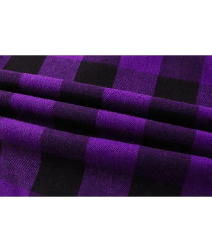 Image of SCODI Mens Flannel Hoodie Shirt Casual Button Down Plaid Long Sleeve Shirts