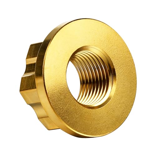 Image of Titanium M6 M8 M10 M12 M14 M16 Flange Bolt Nut Bicycle Motorcycle Rear Axle Car Modification Accessories Pack of 6 (M16 Pitch 1.5mm, Gold)