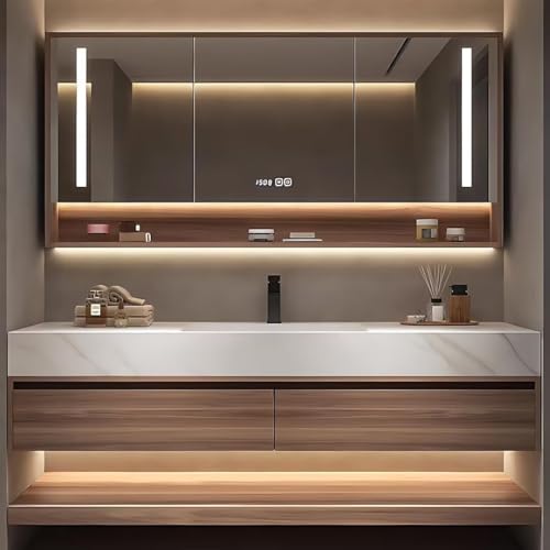 HHEvergreenEnsemble Bathroom Vanity - Floating Solid Wood Bathroom Vanity Sink