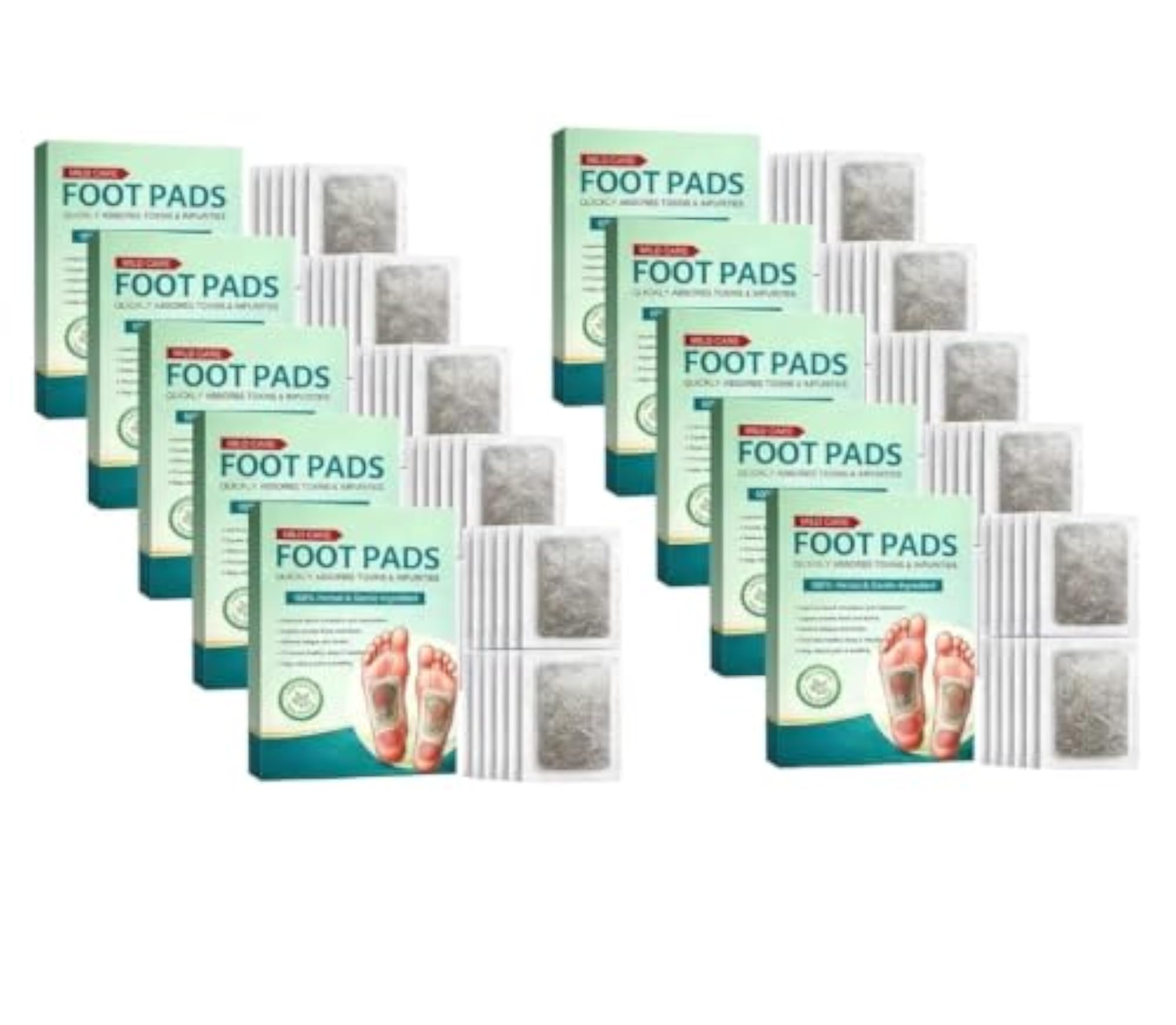 Mild Care Detox Foot Pads for Sleep Aid & Pain Relief, 100 Pack