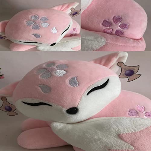 Genshin Impact Cute Fox Plush,Cosplay Props Doll Genshin Impact,Pink Fox Neck Pillow/Pen Bag/Plushie