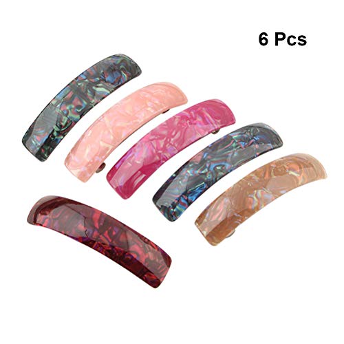 Lurrose 6 peças grampos de cabelo mola de mármore acrílico geométrico grampos de cabelo acessórios d