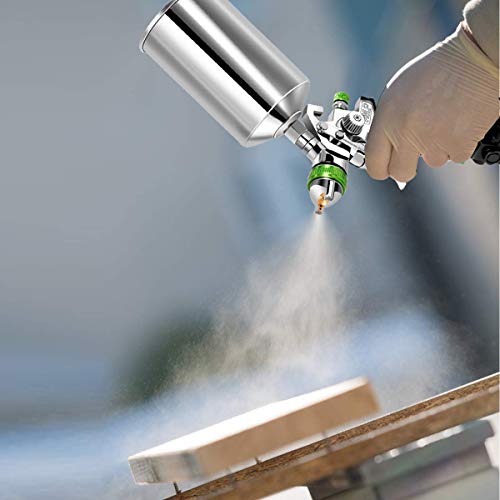 Goplus Hvlp Spray Gun, Gravity Feed Paint Gun Auto Paint Air Spray Gun, 2.5Mm Nozzle Size 1000 Cc Aluminum Cup W/Air Regulator #TOP7