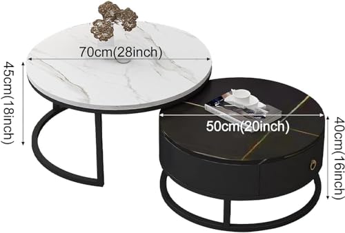 Tables basses gigognes avec tiroir de rangement table d'appoint de chambre