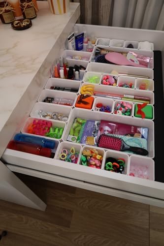 color house 30'lu Set Çekmece İçi Düzenleyici Modüler Makyaj Takı Organizer (Sert Plastik) Beyaz Tek Ebat - Görsel 6