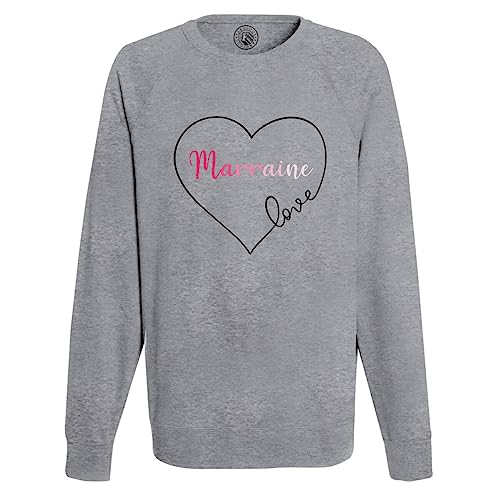 Sweat shirt homme marraine love coeur dessin amour tendance