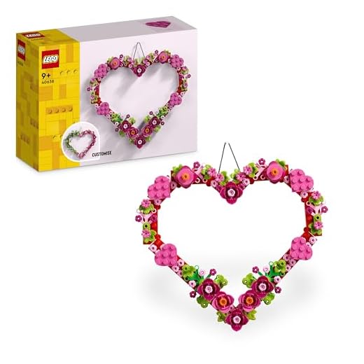 LEGO Corazón Decorativo, Juguete de Construcción para Niños y Niñas de 9 Años o Más, Decoración de Dormitorio Infantil o Accesorio de Pared, Idea de Regalo para el Día de la Madre 40638