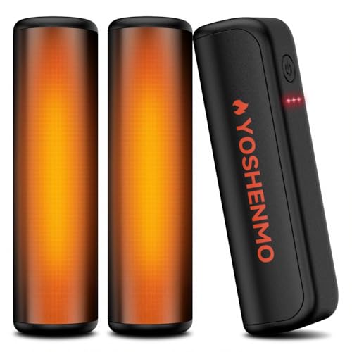 YOSHENMO Hand Warmers Rechargeable, 360° Heating Electric Handwarmer, 3 Levels with AI Smart Chips, Max 16 Hrs Reusable Portable Pocket Heater, Warm Gifts for Christmas, Indoor, Outdoor (Black 2 Pack)