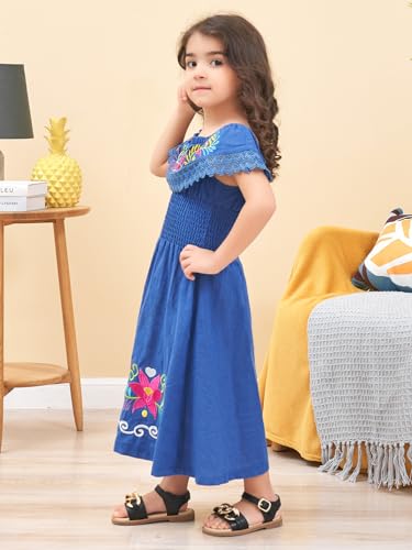 Image of Mexican Dress for Girls Traditional Vestidos Mexicanos Cinco de Mayo Embroidered Dresser Toddler Kids