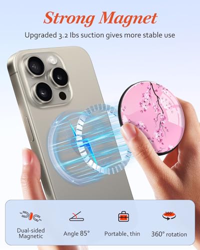Image of Magnetic Phone Grip, Cute Finger Grip Phone Stand, Blossom