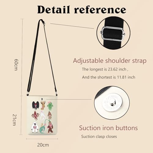 XYANFA Cryptid Crossbody Bag Cryptozoology Gift Moth Man Cryptid Monster Lover Crossbody Purse Shoulder Bag2