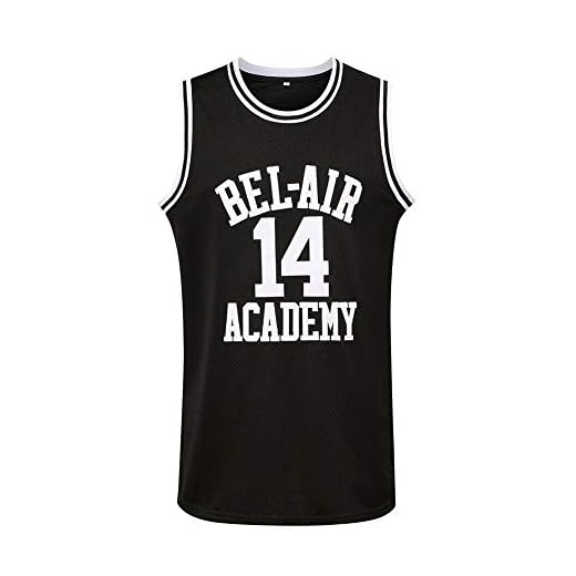 Generies #14 The Fresh Prince of Bel Air Academy Men Basketball Jersey, Black XXXL