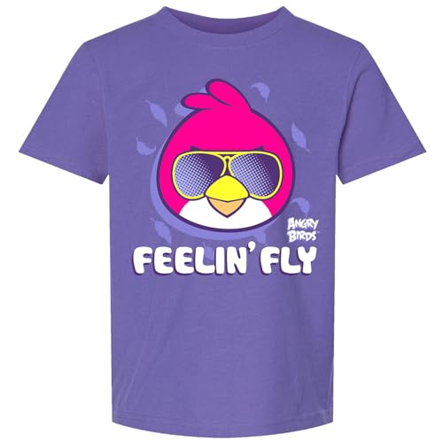 ANGRY BIRDS Official Feelin' Fly Printed Short Sleeve 100% Cotton T-Shirt for Boys, Girls, Unisex