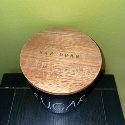 Amazon.co.jp: Rae Dunn Cellar SUGAR キャニスター ブラック 木製蓋