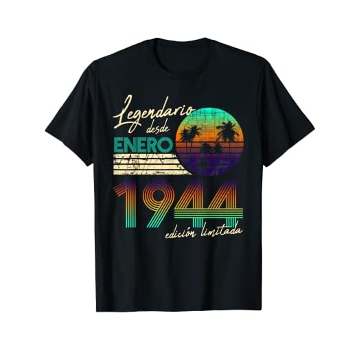 Cumpleaños Hombre Regalos Legendario Desde Enero 1944 Camiseta