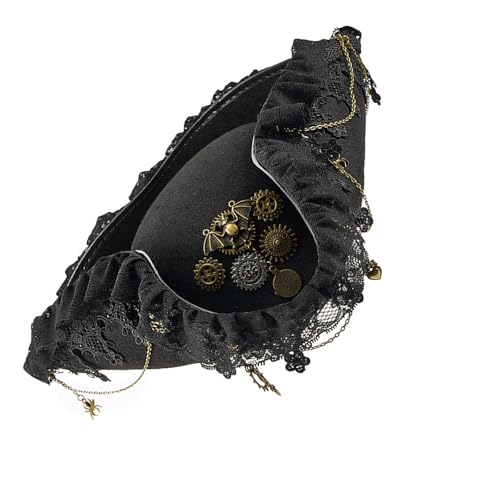 Chapeau de pirate punk avec dentelle pour vos soirées costumées