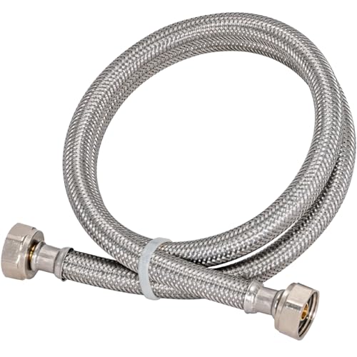 Image of Eastman 48 Inch Steel-Flex Faucet Connector, Braided Stainless Steel Supply Line with 1 /2 In. FIP Ends, 48021