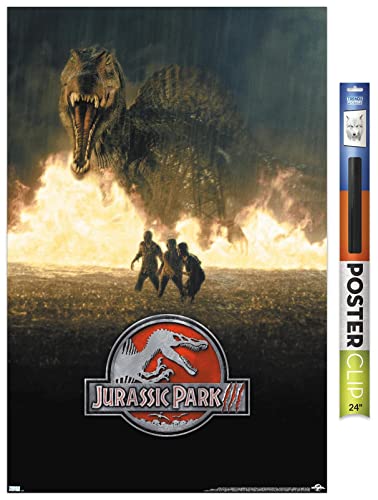 Trends International Jurassic Park 3 - Run Wall Poster, 22.375' x 34', Premium Poster & Clip Bundle