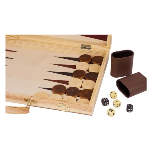 small foot Schach und Backgammon Koffer aus Holz, Konzentrationsspiele für Groß und Klein, ab 6 Jahren, 2853