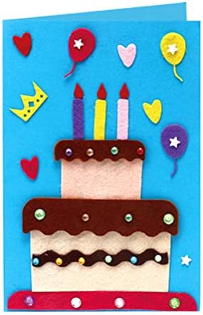 SUPVOX 5pcs Card Making Kits 3D Thank You Greeting Cards DIY Handmade Folding Party Greeting Cards for Birthday Boys Girls Kids Children
