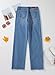 Sidefeel Women's Wide Leg Jeans High Waisted Stretchy Raw Hem Denim Pants Size 8 Blue