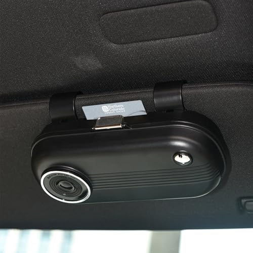 Godneei Brillenhalter FüR Auto Mit Brillenputztuch Sonnenbrillenhalter Auto Doppelter Clip Auf Der RüCkseite Kartenfach Vorhanden Sonnenbrillen Etui Kunststoff Schwarz