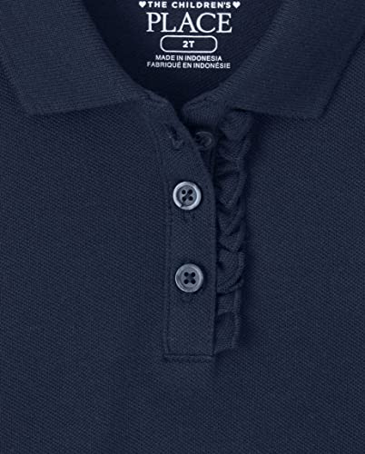 The Children's Place Girls' Toddler Mulipack Short Sleeve Ruffle Pique Polos2