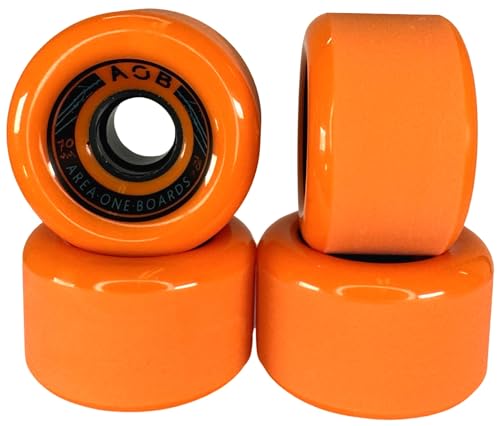 AOB Premium Longboard/Cruiser 2K Rollen Wheels (4 Stck.) Set Rundlauf kalibriert aufgeraut geschliffen (Orange 70x42mm 78A)