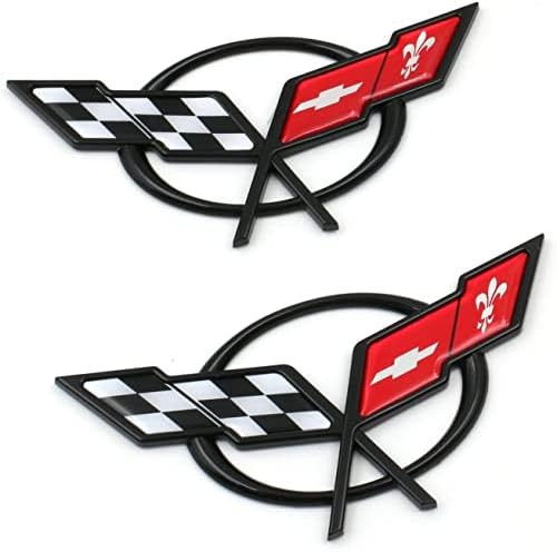 Corvette C5 Flag Emblem Replacement Front & Rear Crossed Flags