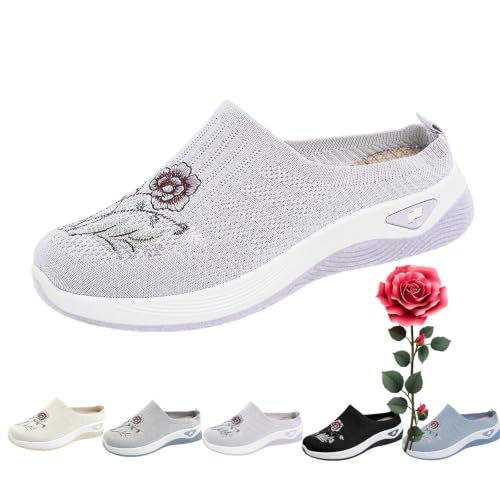 Baskets à enfiler tricot respirant confortables pour femme