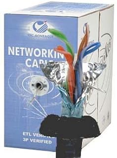 Cable Central LLC 1000Ft Cat.5E Stranded Wire Bulk Cable Shielded Black, 26AWG CMH - 1000 Feet