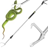 Greeily Snake Catcher Grabber, 69' Snake Grabber Tool for Rattlesnake Heavy Duty Professional Reptile Tongs Extra Long with Wide Jaw Handling Tool Stainless Steel Tube Sponge Handle