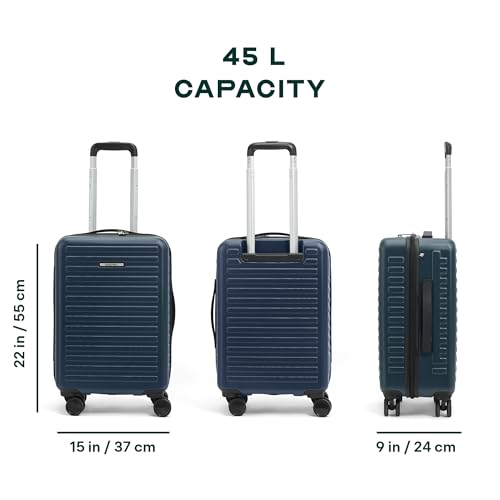 Image of Assembly Stark 20 Inch Cabin Trolley Bag Hard Shell Polycarbonate Suitcase with TSA Lock 8 Spinner Wheels Carry On Luggage Blue