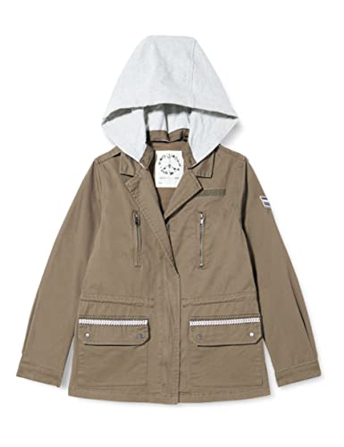 IKKS JUNIOR Parka Kaki en Coton à Capuche avec Fermeture éclair XU42042.56 Cap, 12 Ans Fille