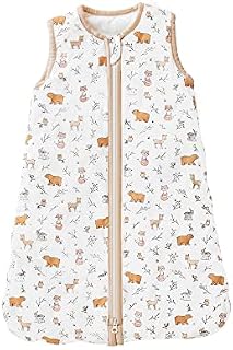 Twesye Baby Sleeping Bag 0-6 months 2.5 tog, 100% Cotton Baby Wearable Blanket, S size,Woodland Animals