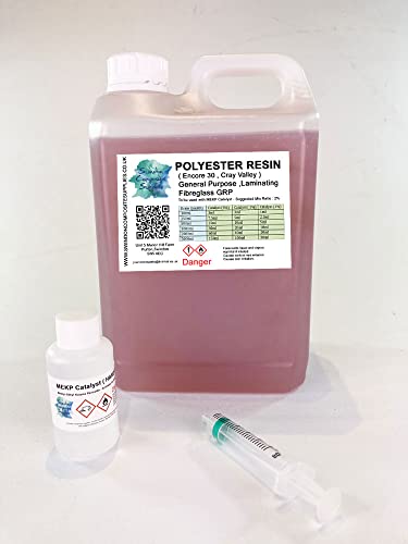 Swindon Watersports Polyester Resin Kit -Supplied with Hardener Lloyds Approved -Professional Quality Encore 30 (Encore 30-2.5Kg)