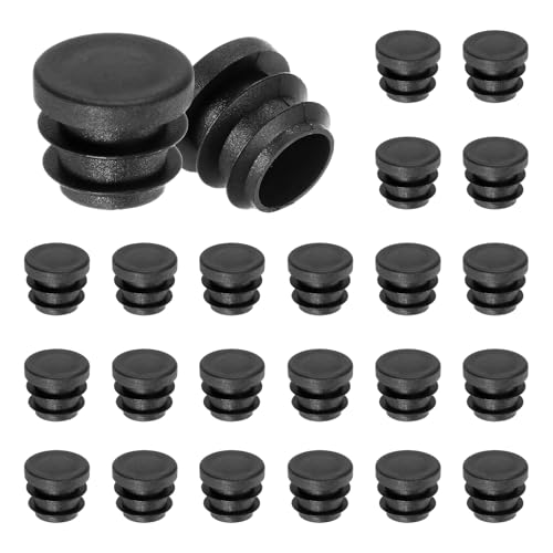Image of M METERXITY 50 Pack Round Plastic Plug, OD 3 /5 inch Furniture Tube Inserts Pipe Hole End Caps for Tubing Post /Glide Insert for Pipe Post /Table Chair Leg /Metal Tubing /Fence [Black]