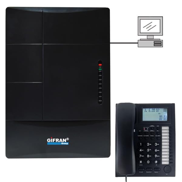 Kit Centralino telefonico 4 linee esterne 16 interni completo di 10 telefoni Professionali