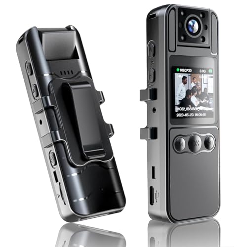 Jinpei 64GB Included, 4K UHD 30FPS Recording,1.4 in Screen Recorder,Body Cameras,Wearable Body Cam,6HR Battery Life, for Outdoor Riding,Home,Sports,Pet Records,Security,Travel Records, JS-06B-2