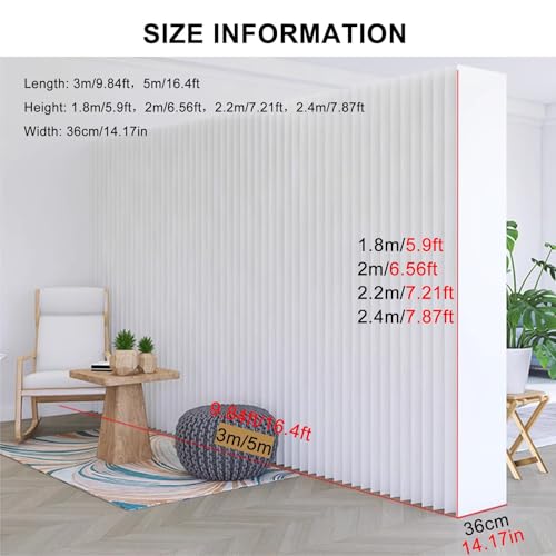 Cloisons de séparation en papier pliables et multifonctions pour la maison 3x1.8m - 7
