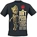 Guardianes De La Galaxia 2 - Groot - Button Hombre Camiseta Negro L, 100% algodón, Regular
