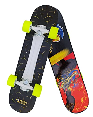 jaspo Fiber Composite Black Duck (26Inches X 6.5Inches) Complete Fibre Material Skateboard Suitable for All Age Group (Angry)
