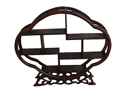 Plus Nao(プラスナオ) 飾り棚 おしゃれ アジアン 伝統的 小物 陶器 古風 和風 和家具 違い棚 ディスプレイ 棚 種類豊富 木製 インテリア雑 - A