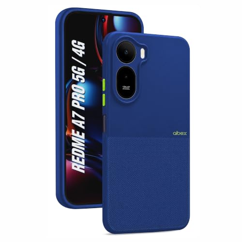 Image of AIBEX Premium Back Cover Case Compatible for Redmi A7 Pro 5G / A7 Pro 4G / Poco C85X 5G|Scratch & Drop Tested Shockproof Matte Texture Case Soft Microfibre Lining Slim Fit Cover Anti-Scratch - Blue