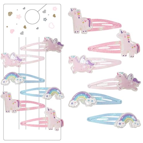 Canollo 6 Stück Haarspangen Mädchen, Einhorn Haarschmuck...